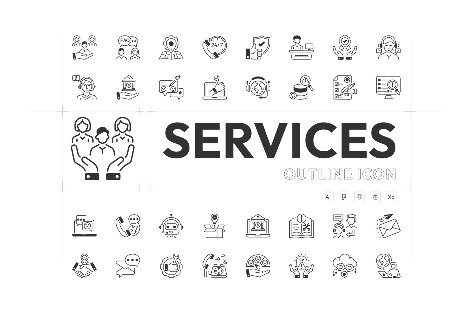 Support and Service Icon Set Support and Service Icon Set