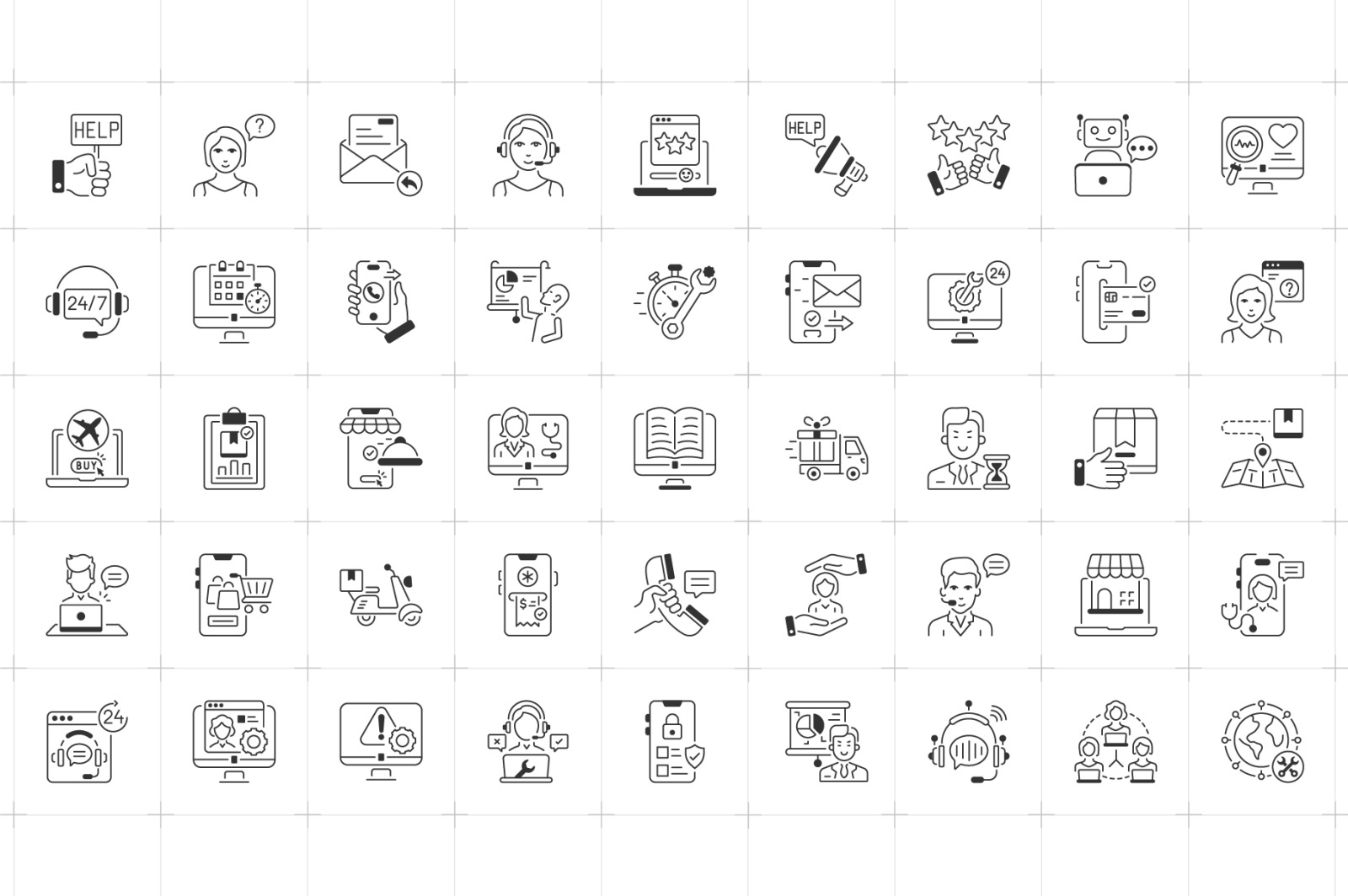 Support and Service Icon Set Support and Service Icon Set