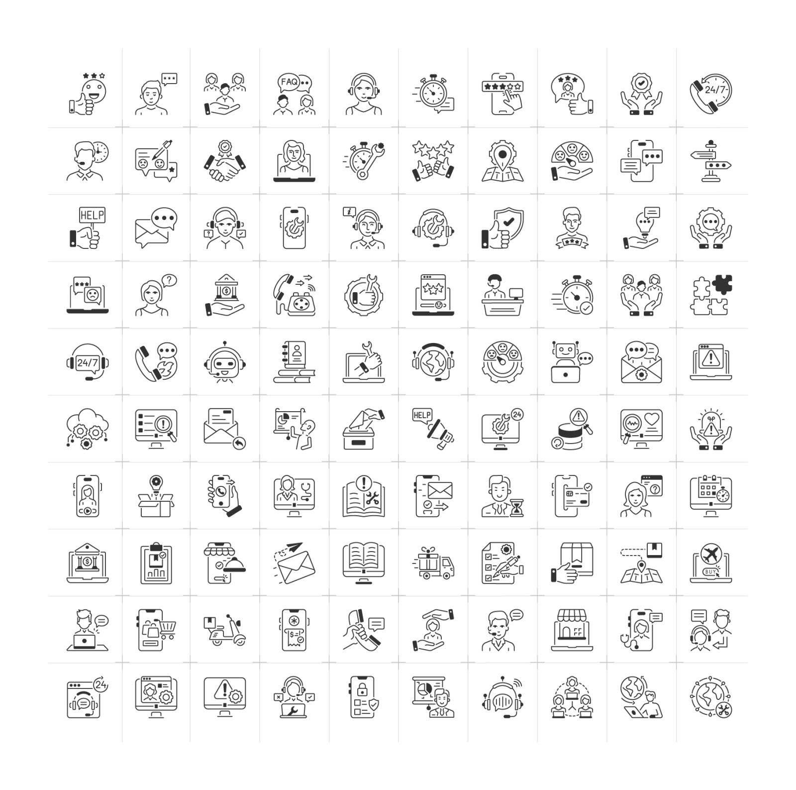 Support and Service Icon Set Support and Service Icon Set
