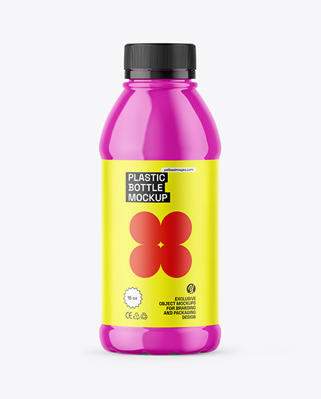 Glossy Plastic 16oz Bottle Mockup - Soda mockup