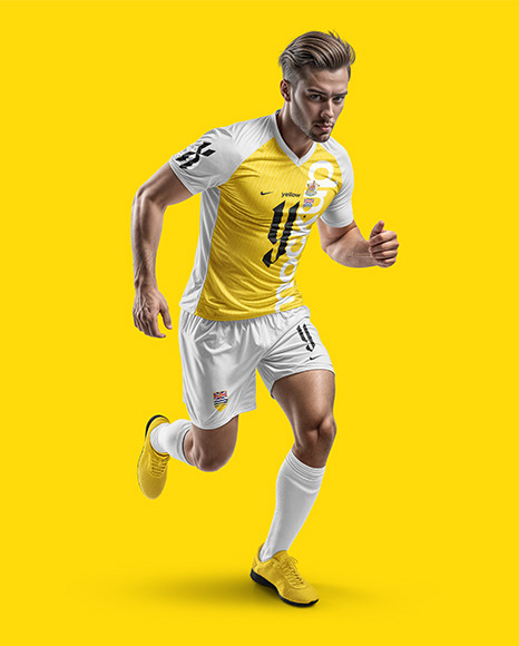 A Man Wearing a Full Soccer Kit Mockup