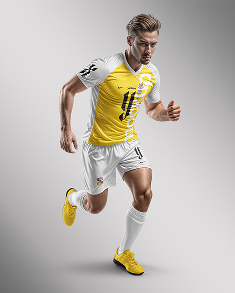 A Man Wearing a Full Soccer Kit Mockup