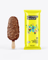 Glossy Flow Pack W/ Ice Cream Mockup