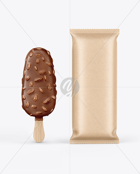 Kraft Flow Pack W/ Ice Cream Mockup