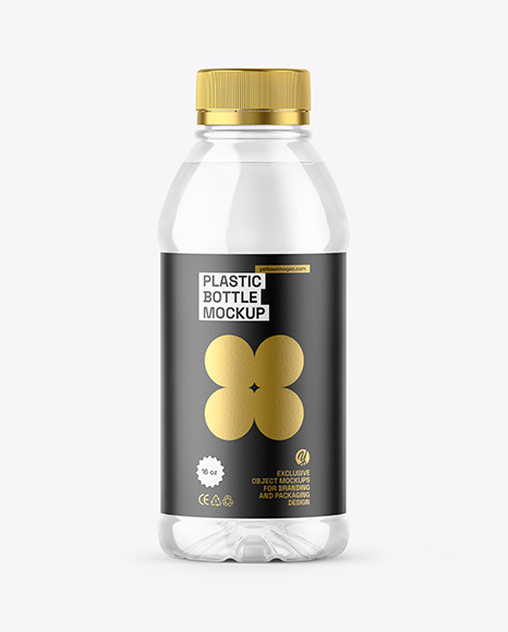 Clear Plastic 16oz Bottle Mockup