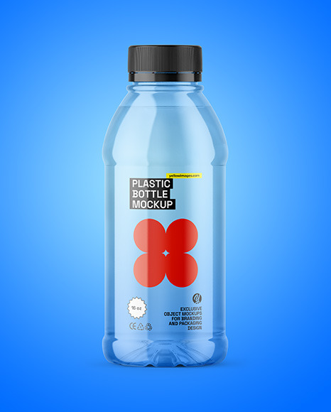 Clear Plastic 16oz Bottle Mockup