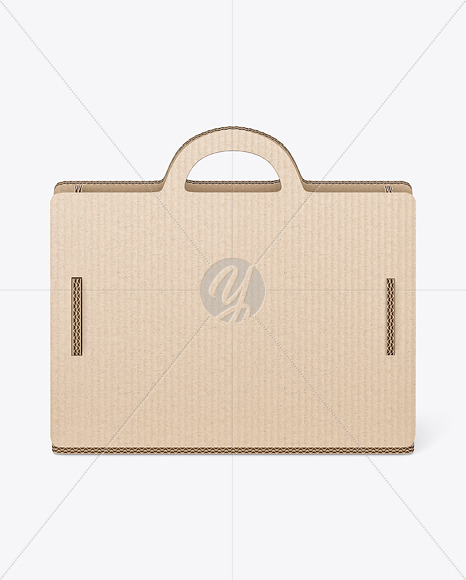 Corrugated Cardboard Bag with Handles Mockup