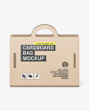Corrugated Cardboard Bag with Handles Mockup