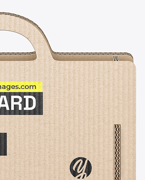 Corrugated Cardboard Bag with Handles Mockup
