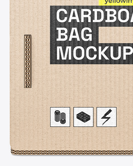 Corrugated Cardboard Bag with Handles Mockup