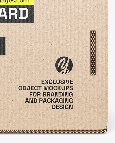 Corrugated Cardboard Bag with Handles Mockup