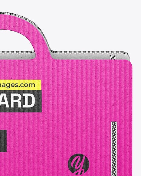 Corrugated Cardboard Bag with Handles Mockup