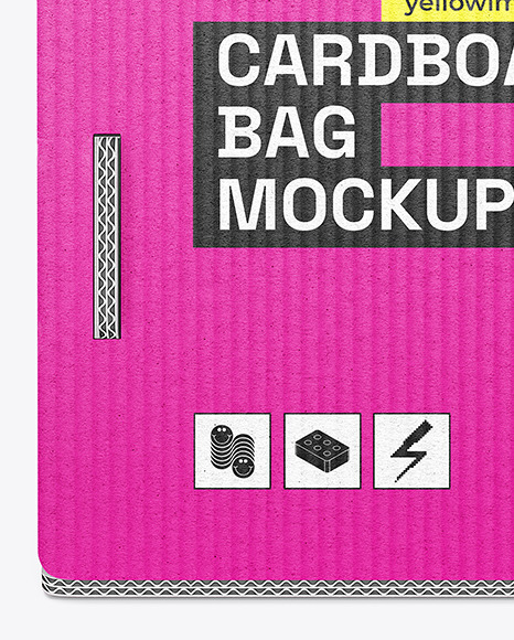 Corrugated Cardboard Bag with Handles Mockup