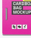 Corrugated Cardboard Bag with Handles Mockup