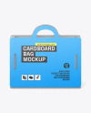 Folding Cardboard Bag with Handles Mockup