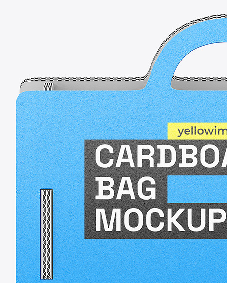 Folding Cardboard Bag with Handles Mockup