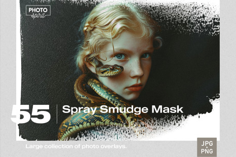 55 Spray Smudge Mask Effect JPG and PNG Photo Overlays - Aesthetics