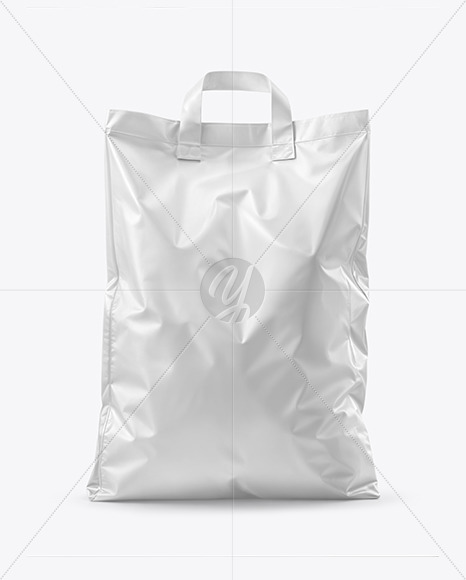 Plastic Shopping Bag with Handles Mockup