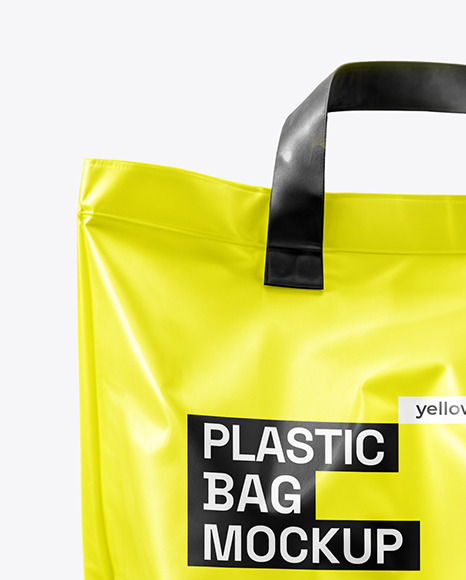 Plastic Shopping Bag with Handles Mockup