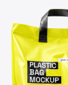 Plastic Shopping Bag with Handles Mockup