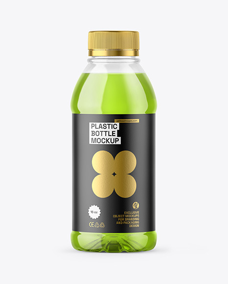 Clear Plastic 16oz Bottle Mockup