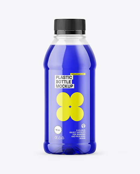 Clear Plastic 16oz Bottle Mockup