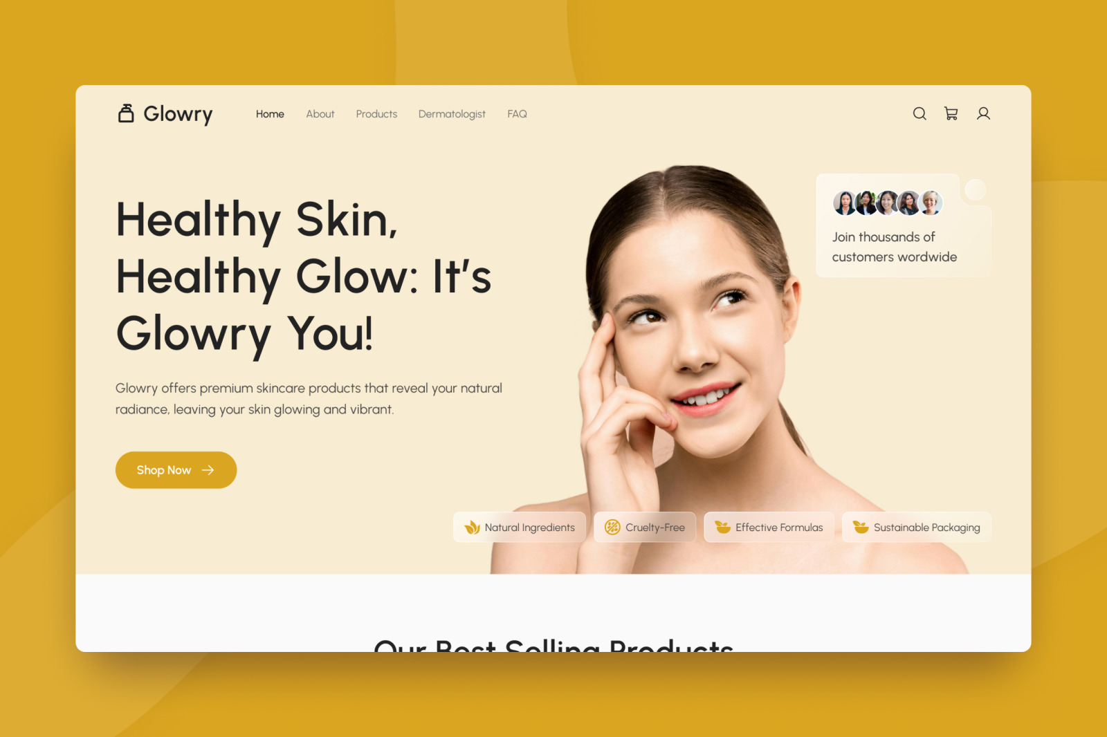 Glowry - Skincare Landing Page Glowry - Skincare Landing Page