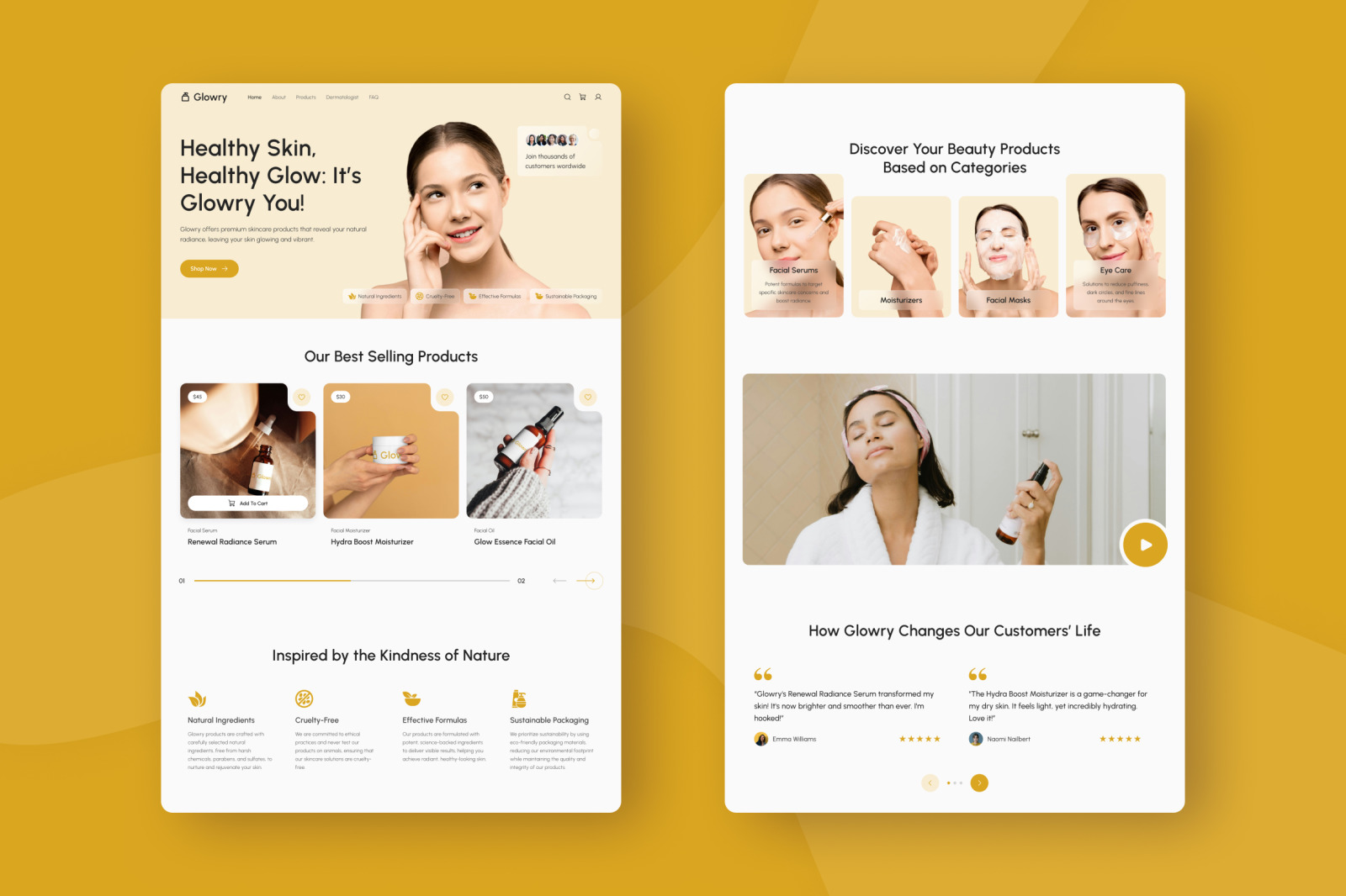 Glowry - Skincare Landing Page Glowry - Skincare Landing Page