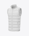 Down Vest Mockup - Front Half Side View