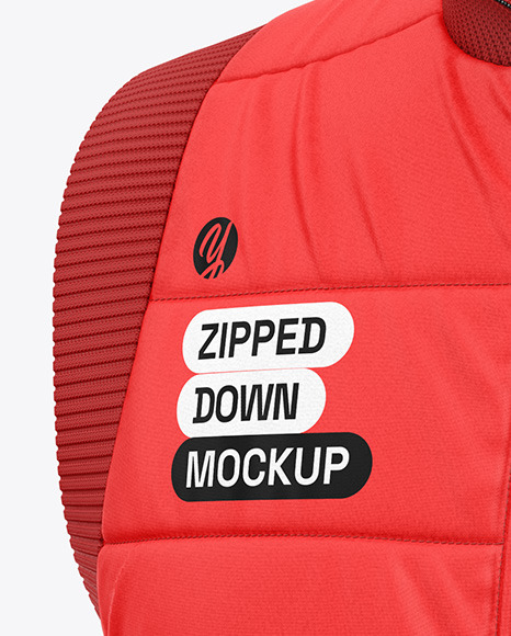 Down Vest Mockup - Front Half Side View