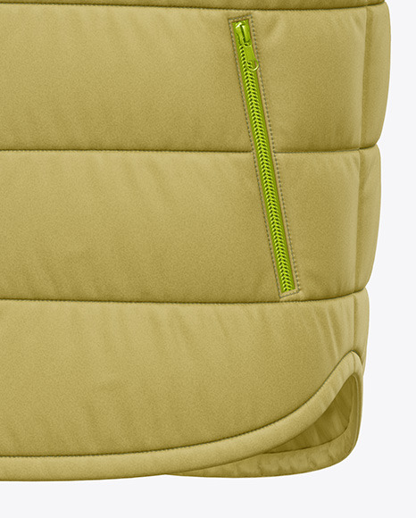 Down Vest Mockup - Front Half Side View