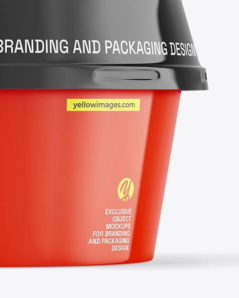 Glossy Plastic Container Mockup