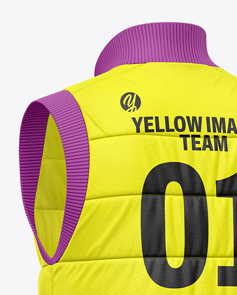 Down Vest Mockup - Back Half Side View