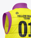 Down Vest Mockup - Back Half Side View
