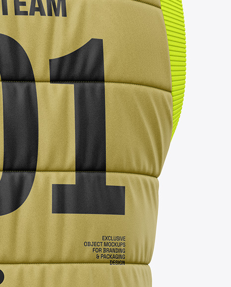 Down Vest Mockup - Back Half Side View