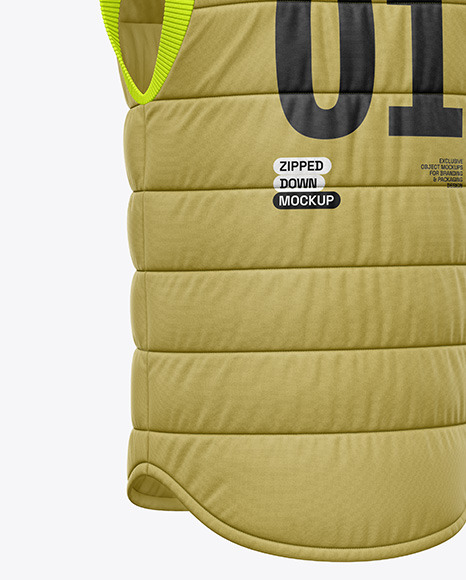 Down Vest Mockup - Back Half Side View