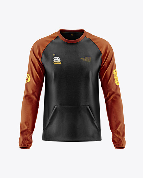 Men's Long Sleeve Jersey Raglan Mockup