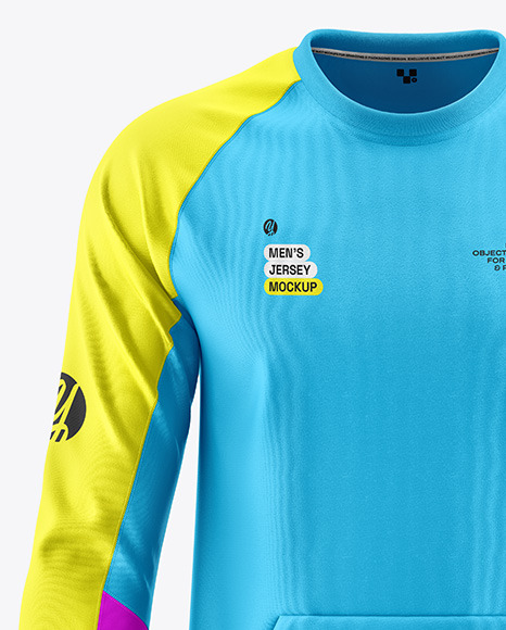 Men's Long Sleeve Jersey Raglan Mockup
