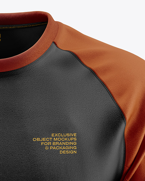Men's Long Sleeve Jersey Raglan Mockup