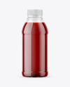Clear Plastic 16oz Bottle w/ Juice Mockup
