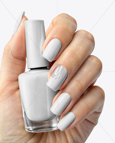 Nail Polish in a Woman's Hand with Manicure Mockup