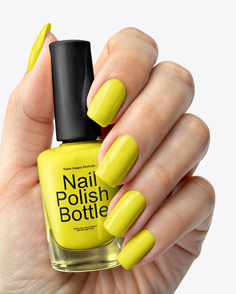 Nail Polish in a Woman's Hand with Manicure Mockup