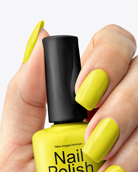 Nail Polish in a Woman's Hand with Manicure Mockup