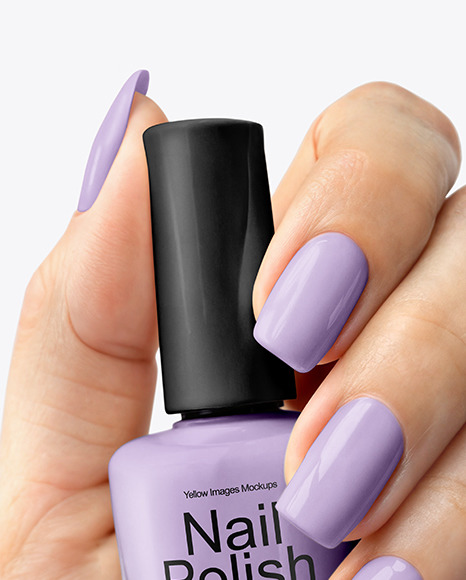 Nail Polish in a Woman's Hand with Manicure Mockup