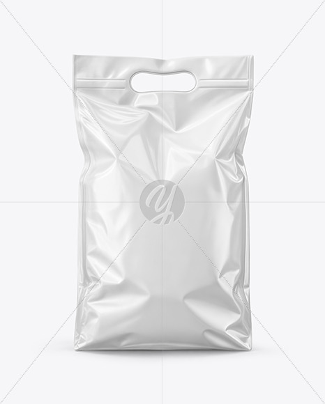 Shiny Plastic Bag with Handles Mockup