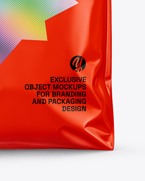 Shiny Plastic Bag with Handles Mockup