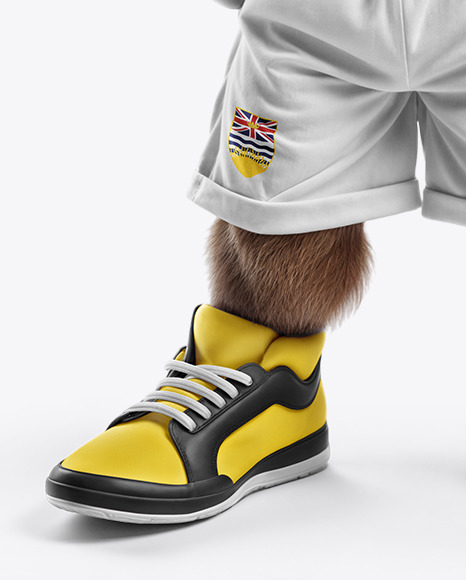 Sports Mascot Bull Wearing a T-Shirt and Shorts Mockup