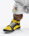 Sports Mascot Bull Wearing a T-Shirt and Shorts Mockup