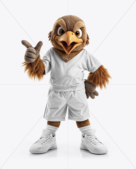 Sports Mascot Eagle Wearing a T-Shirt and Shorts Mockup