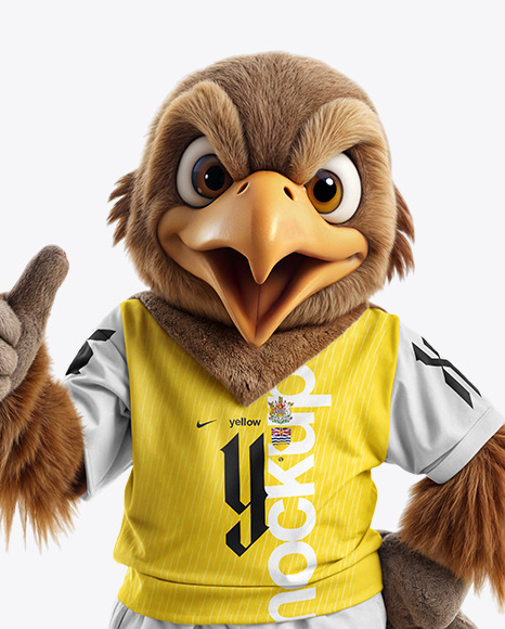 Sports Mascot Eagle Wearing a T-Shirt and Shorts Mockup